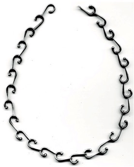 CURVE $390-sterling silver necklace with sanding disk texture on hammered portions of links (16" long)
CURVE $390-sterling silver necklace with sanding disk texture on hammered portions of links (16" long)